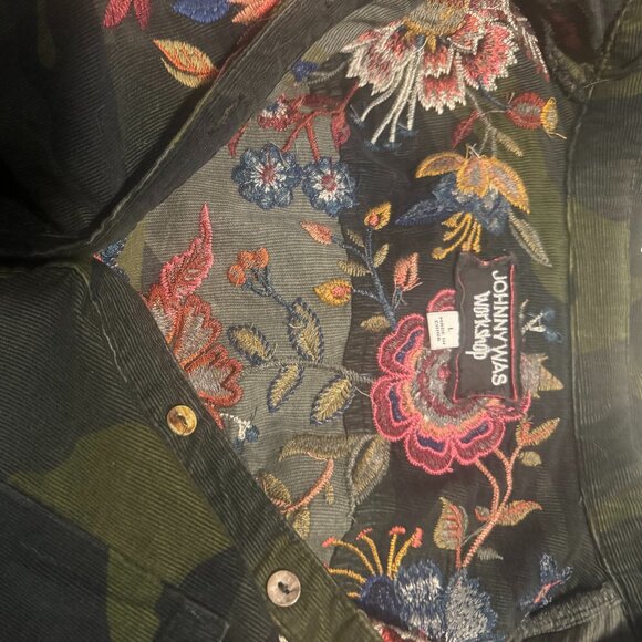 Johnny Was camouflage & floral tunic dress ~ L - Picture 8 of 10